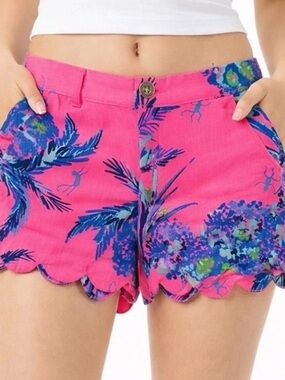 Lilly Pulitzer Tiki Pink Out on a Limb Buttercup Shorts Size 4